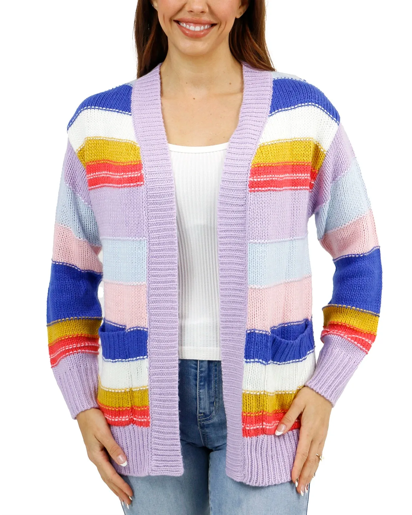 Multi Color Block Cardigan