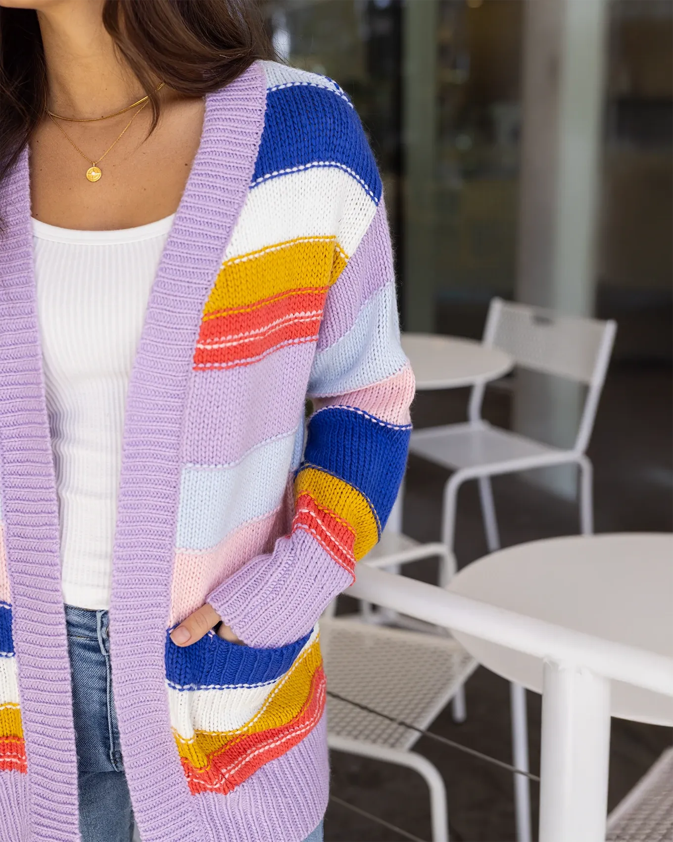 Multi Color Block Cardigan