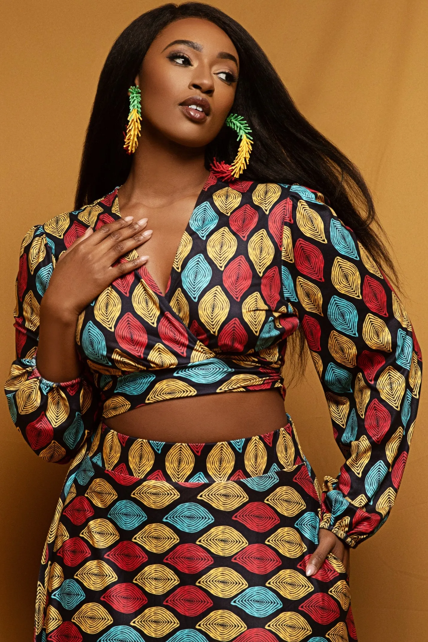 Nadia African Geo Print Skirt Set