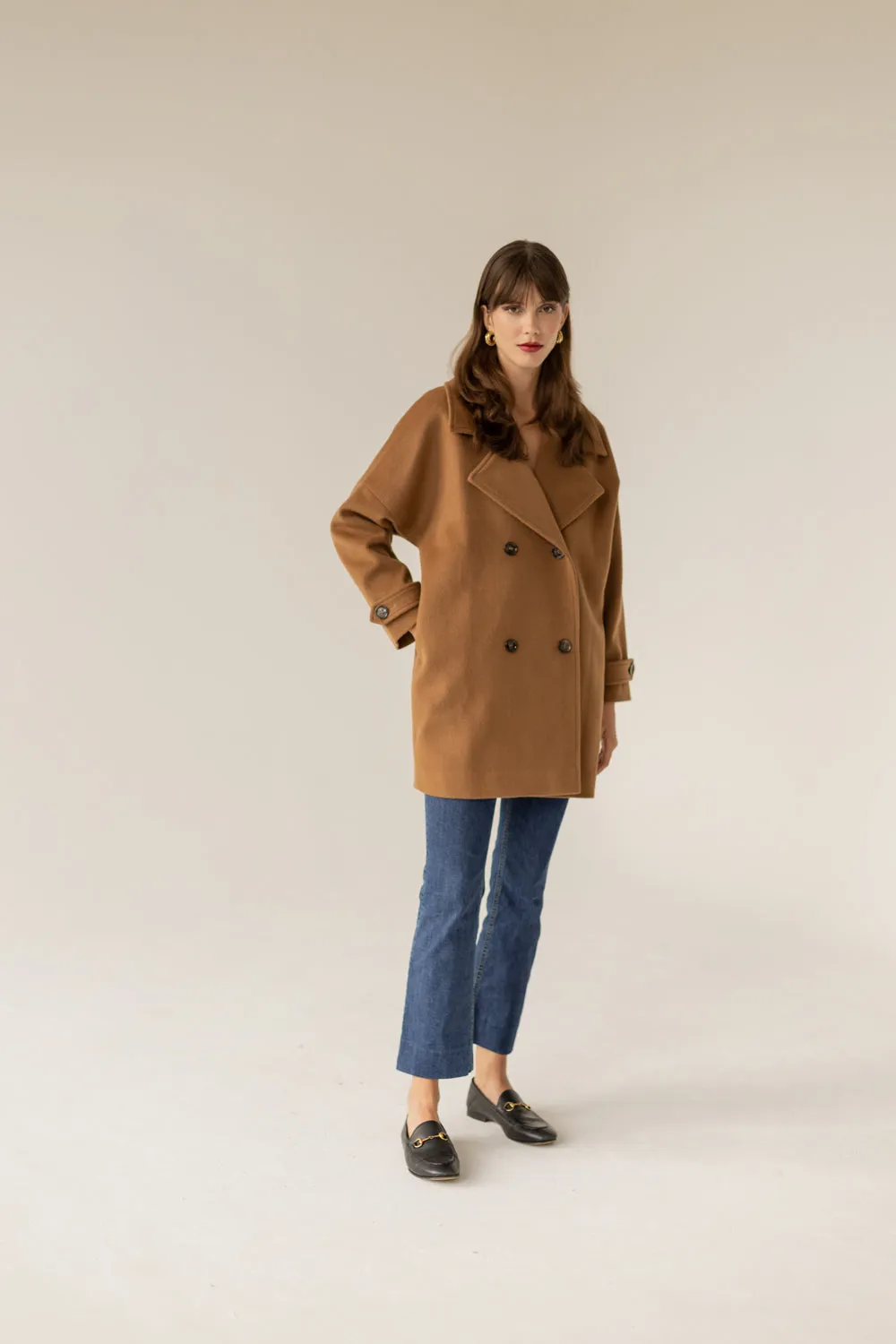 Nadine Cashmere Wool Coat - Caramel