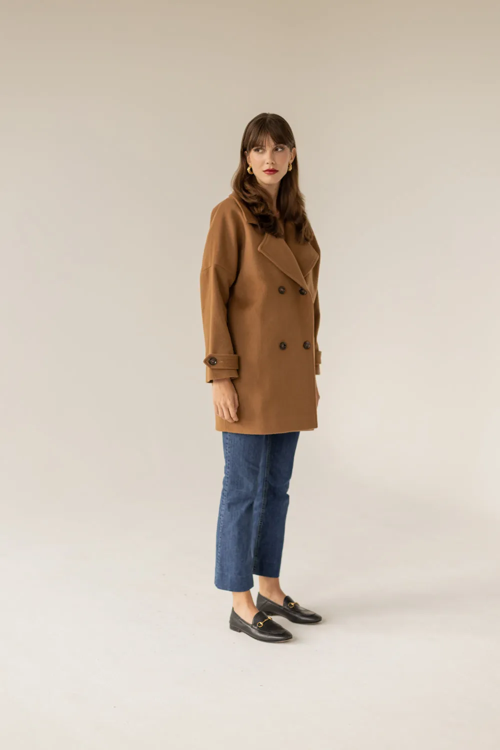 Nadine Cashmere Wool Coat - Caramel