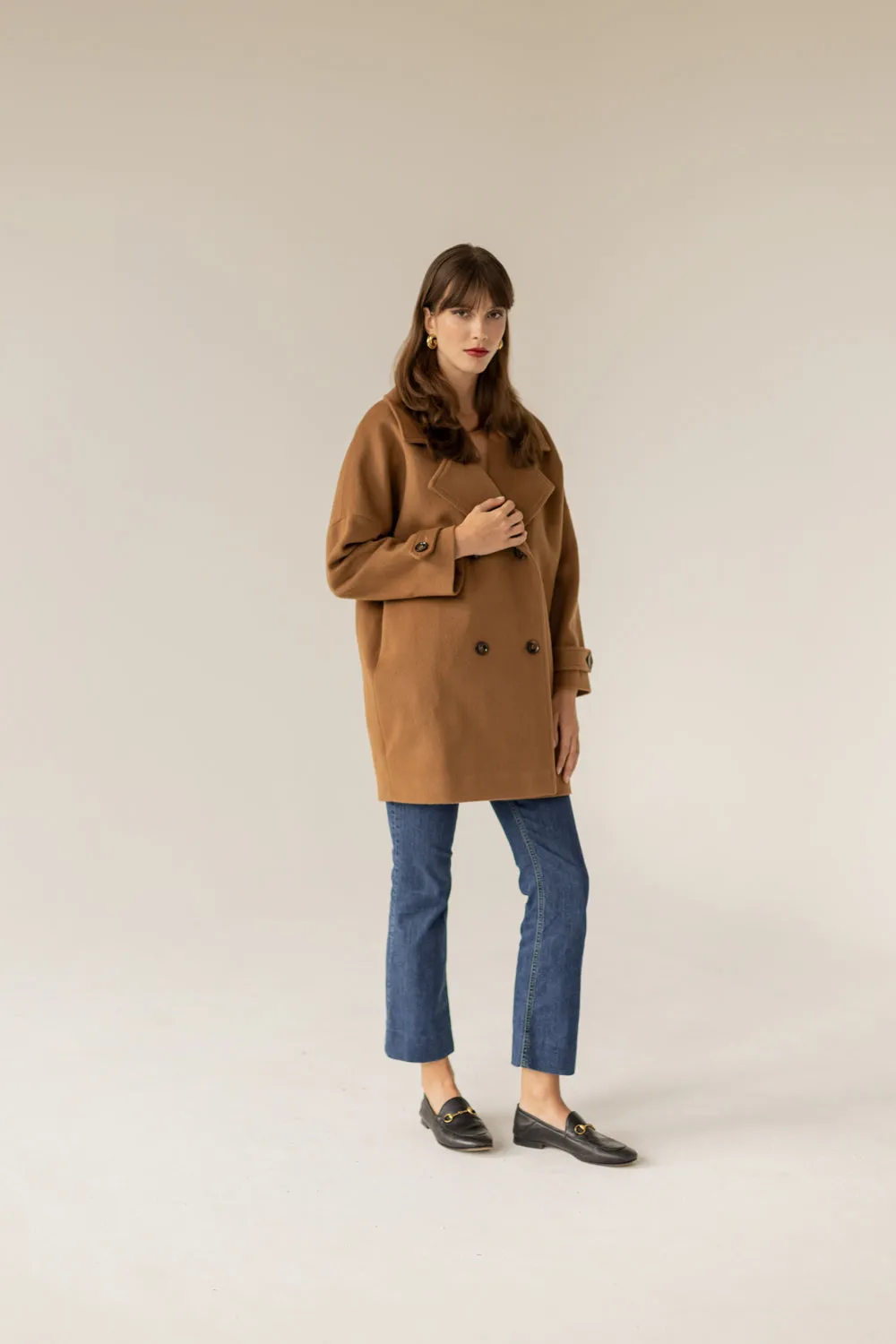 Nadine Cashmere Wool Coat - Caramel