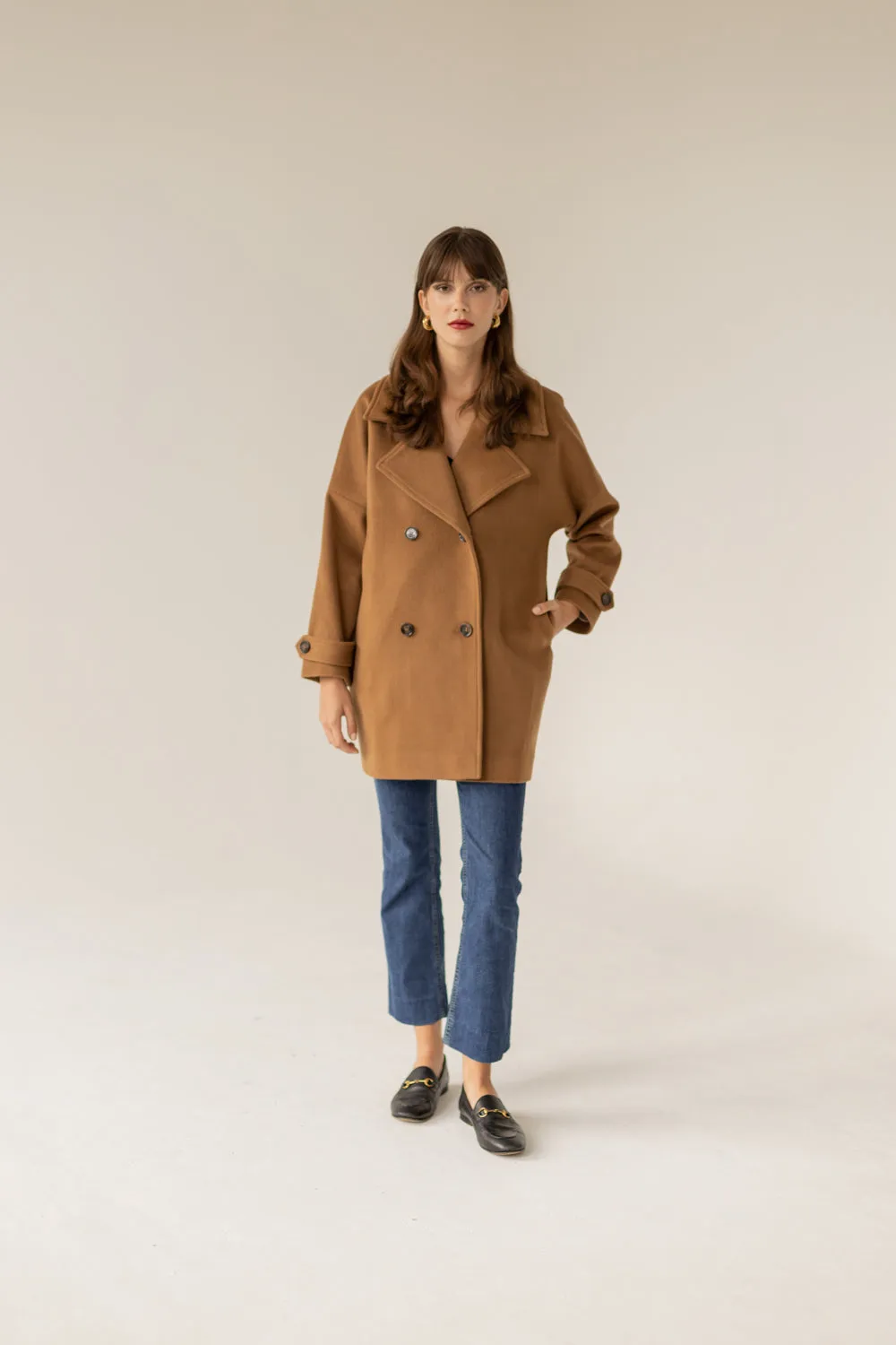 Nadine Cashmere Wool Coat - Caramel