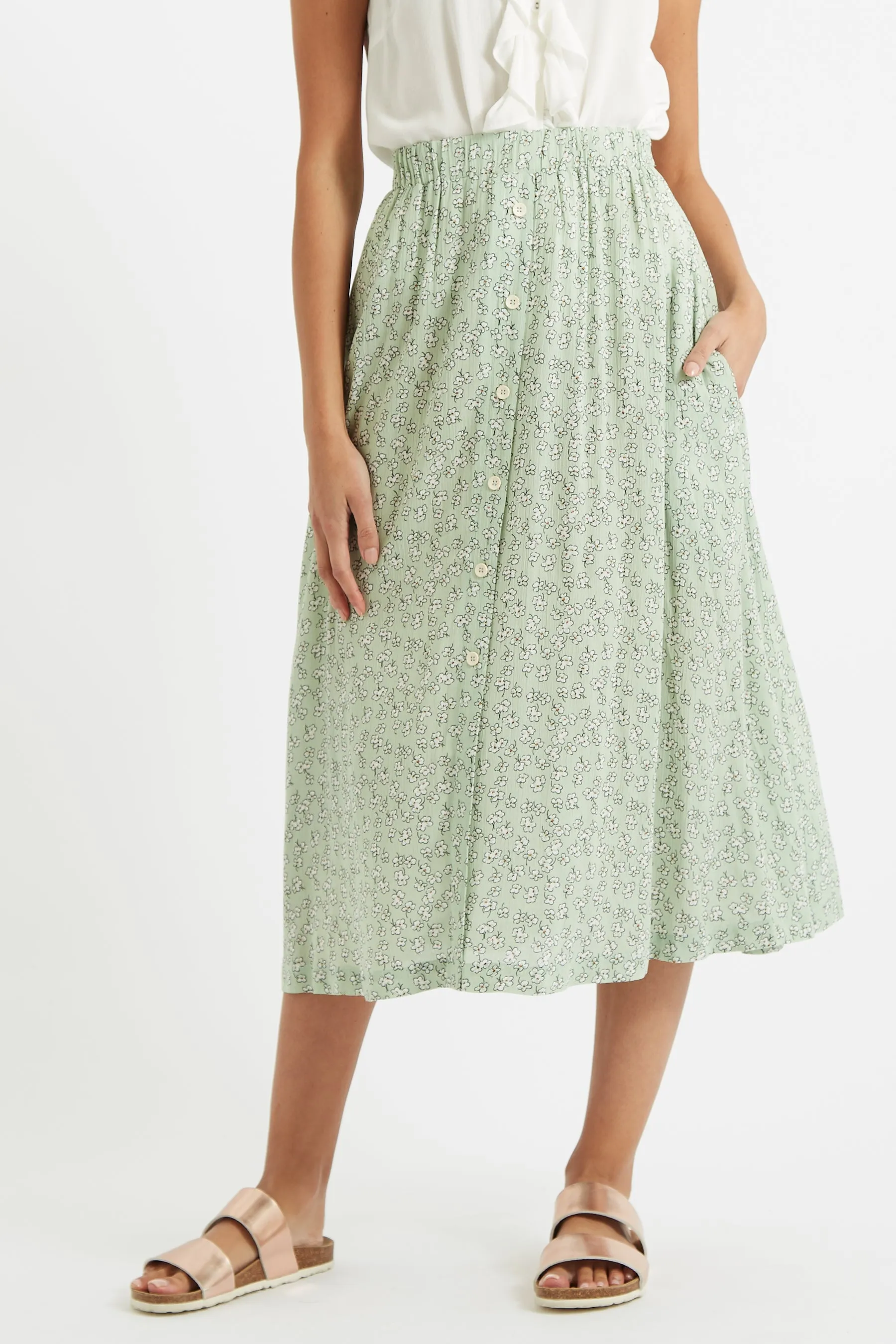 Nese Lucky Flower Midi Skirt