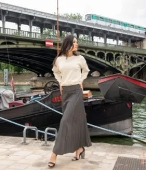 Orly Chevron Maxi Skirt