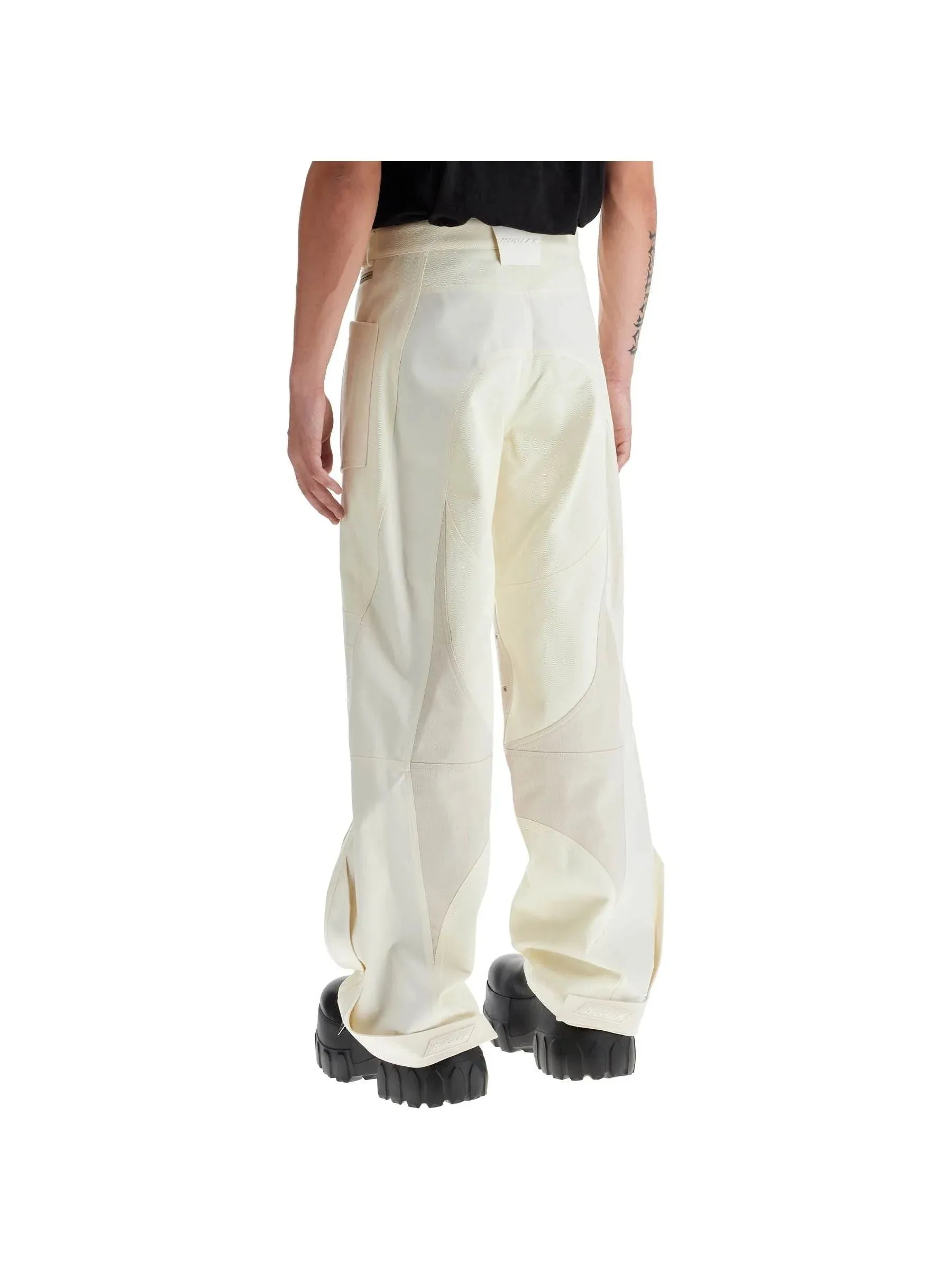Patchwork Cargo Denim Trousers