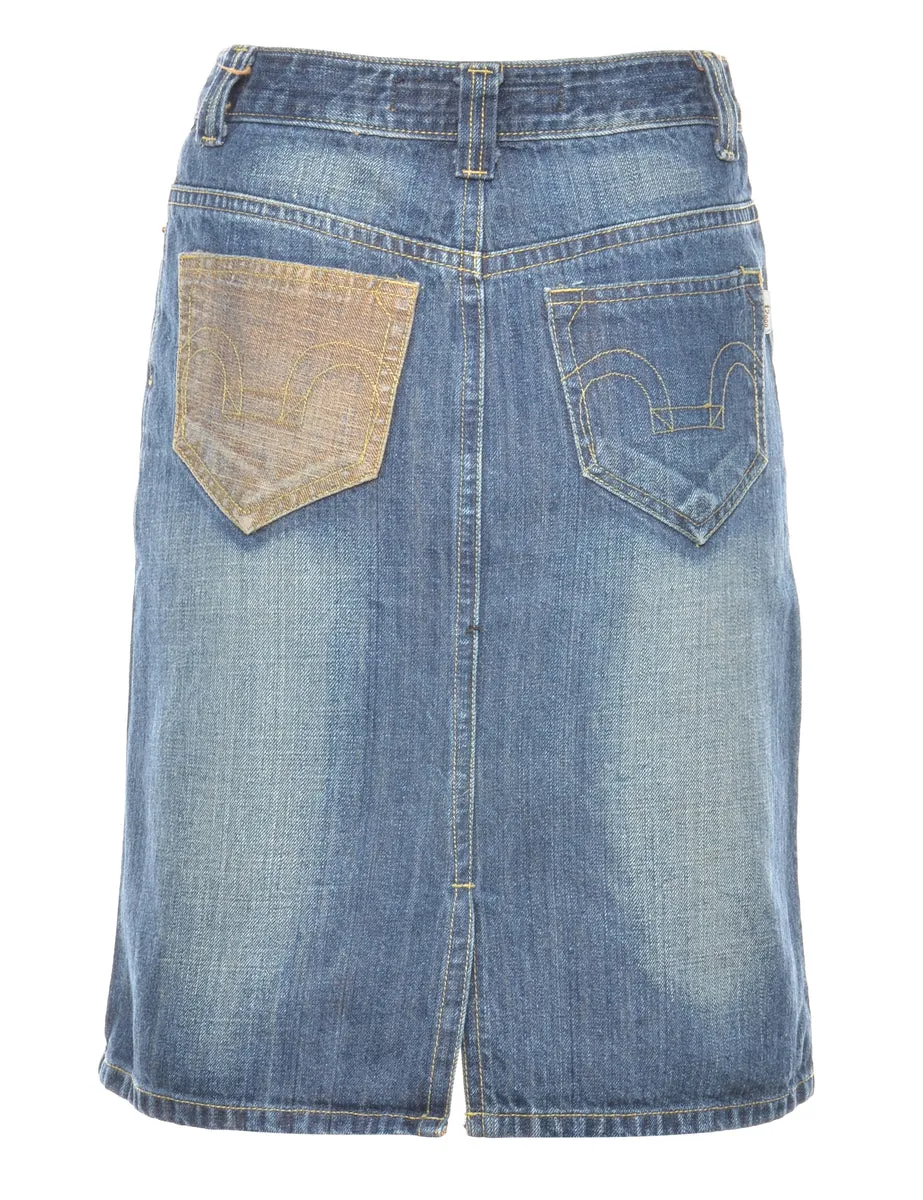 Pencil Shape Denim Skirt - XS