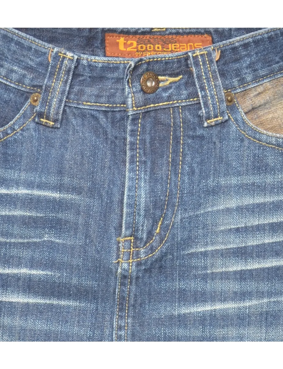 Pencil Shape Denim Skirt - XS