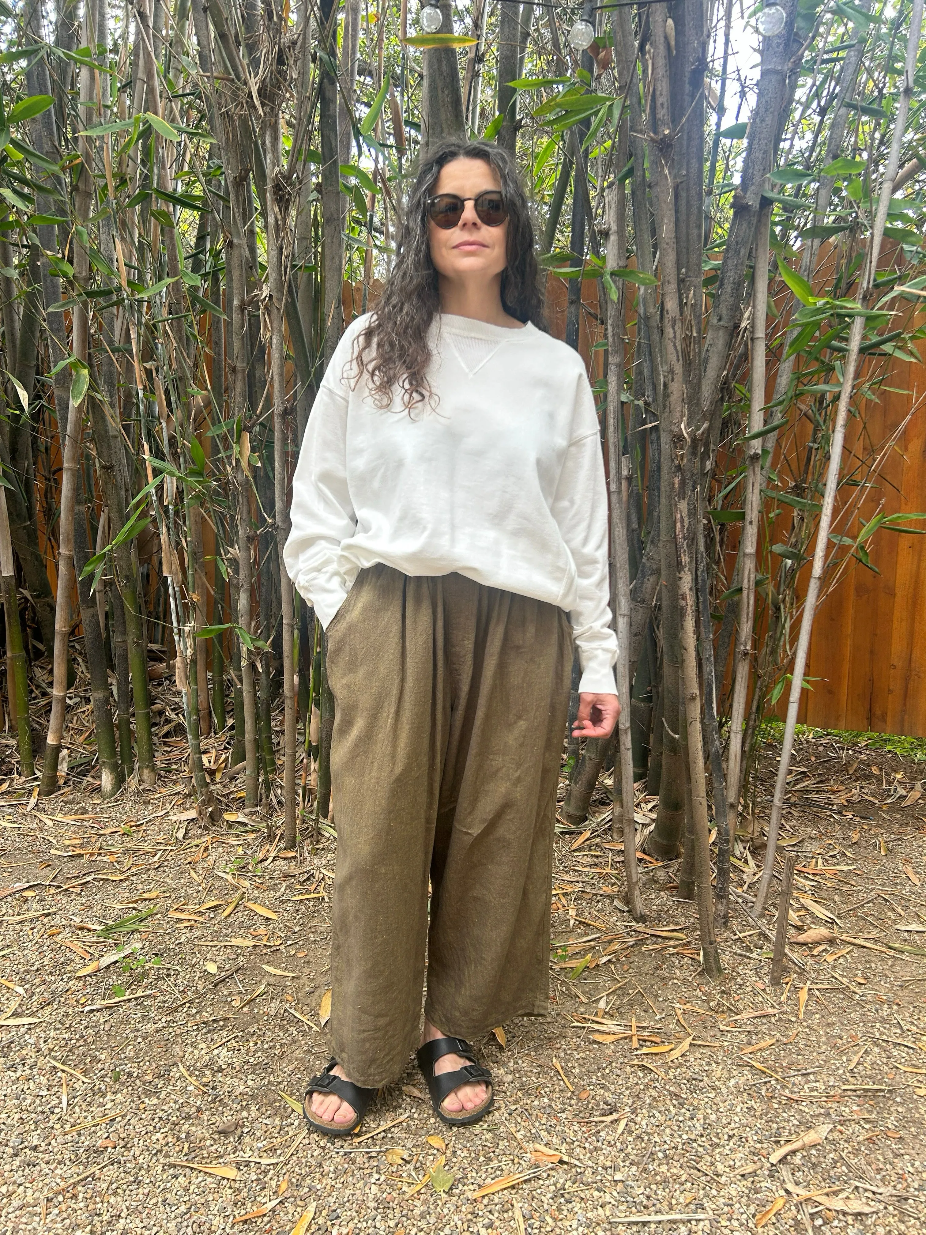 PIGMENT FRENCH TERRY PULLOVER - WHITE