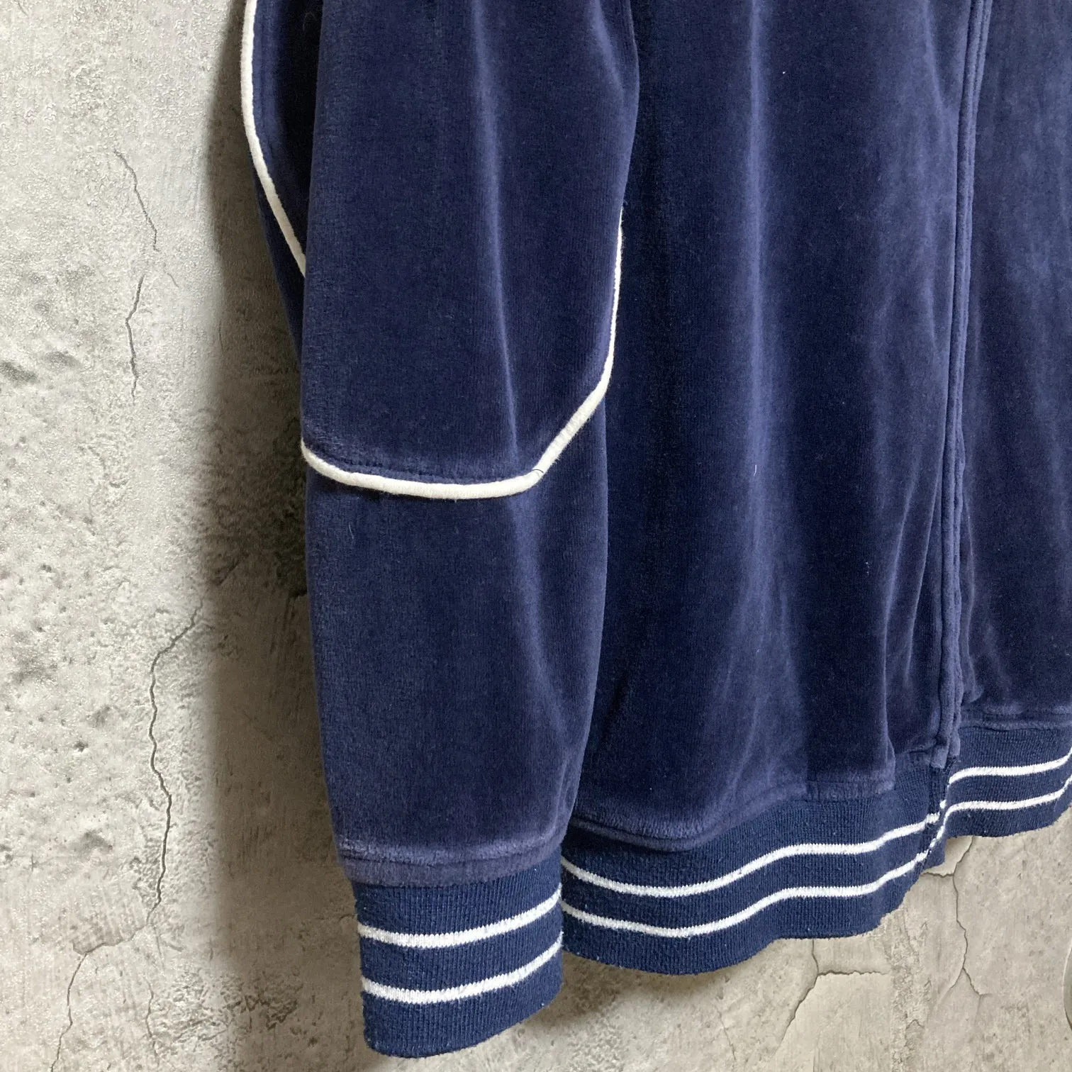 Puma velour hooded track jacket kids velvet navy white