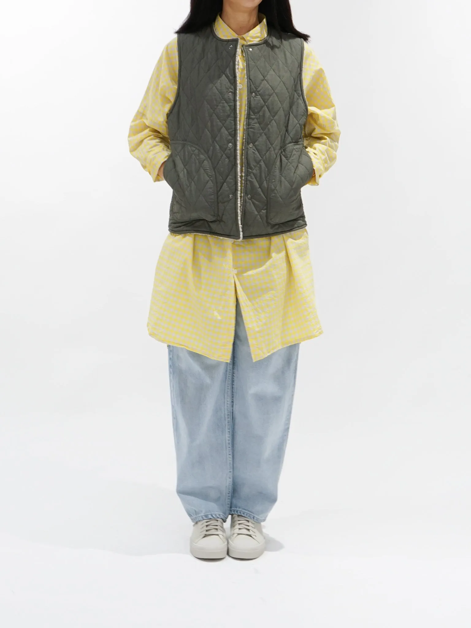 Reversible Boa Vest - Gray/Olive