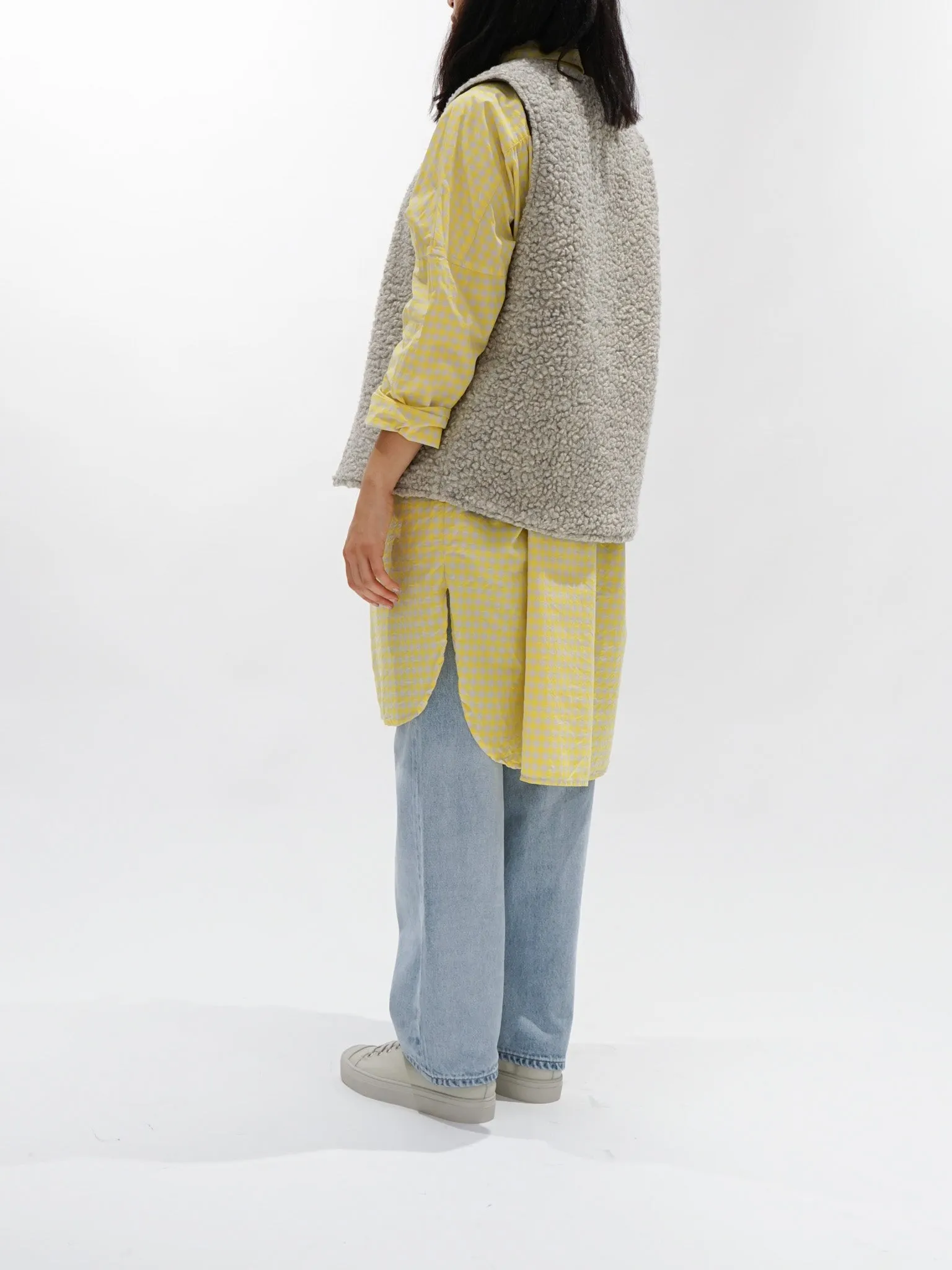 Reversible Boa Vest - Gray/Olive
