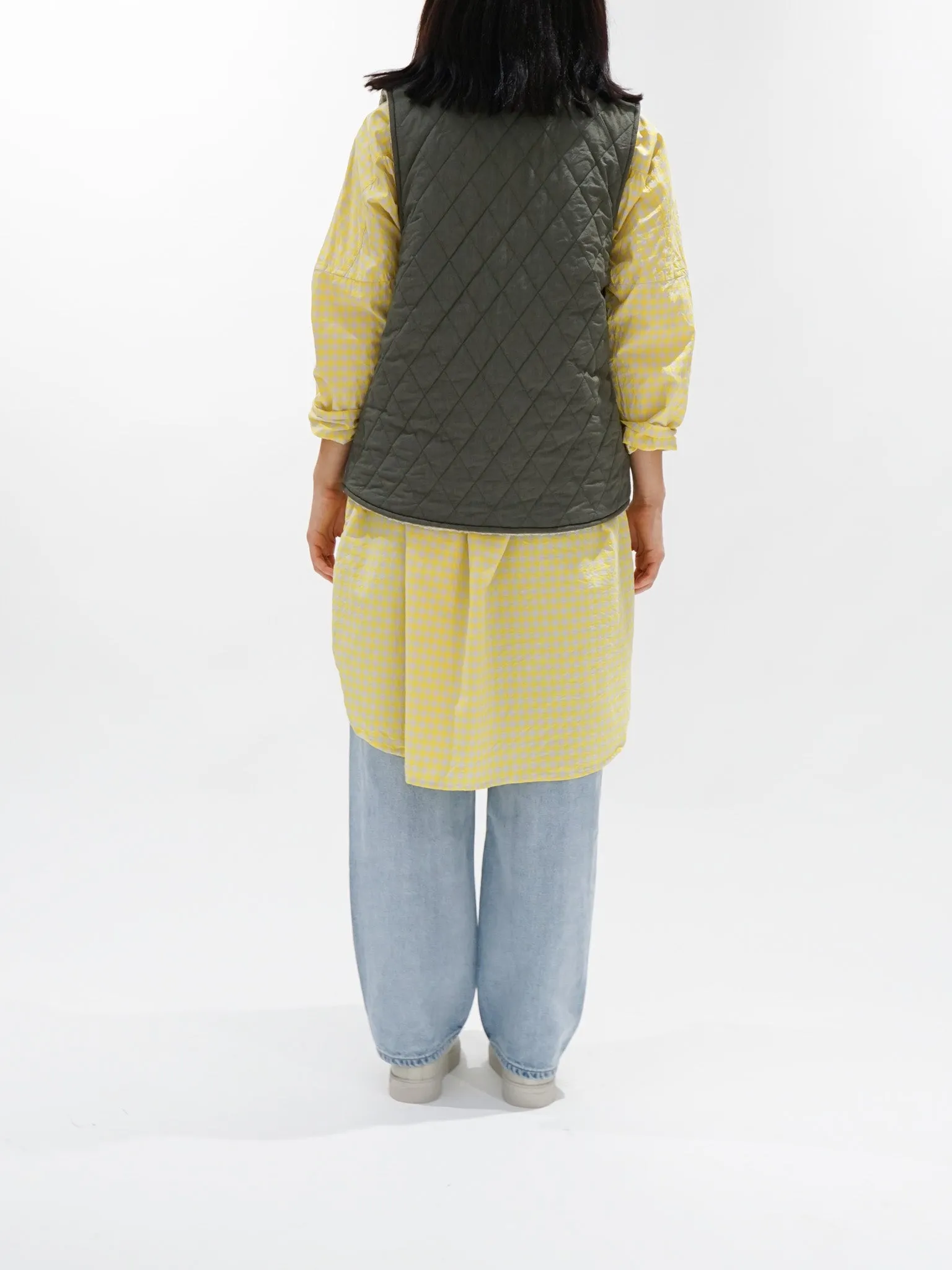 Reversible Boa Vest - Gray/Olive