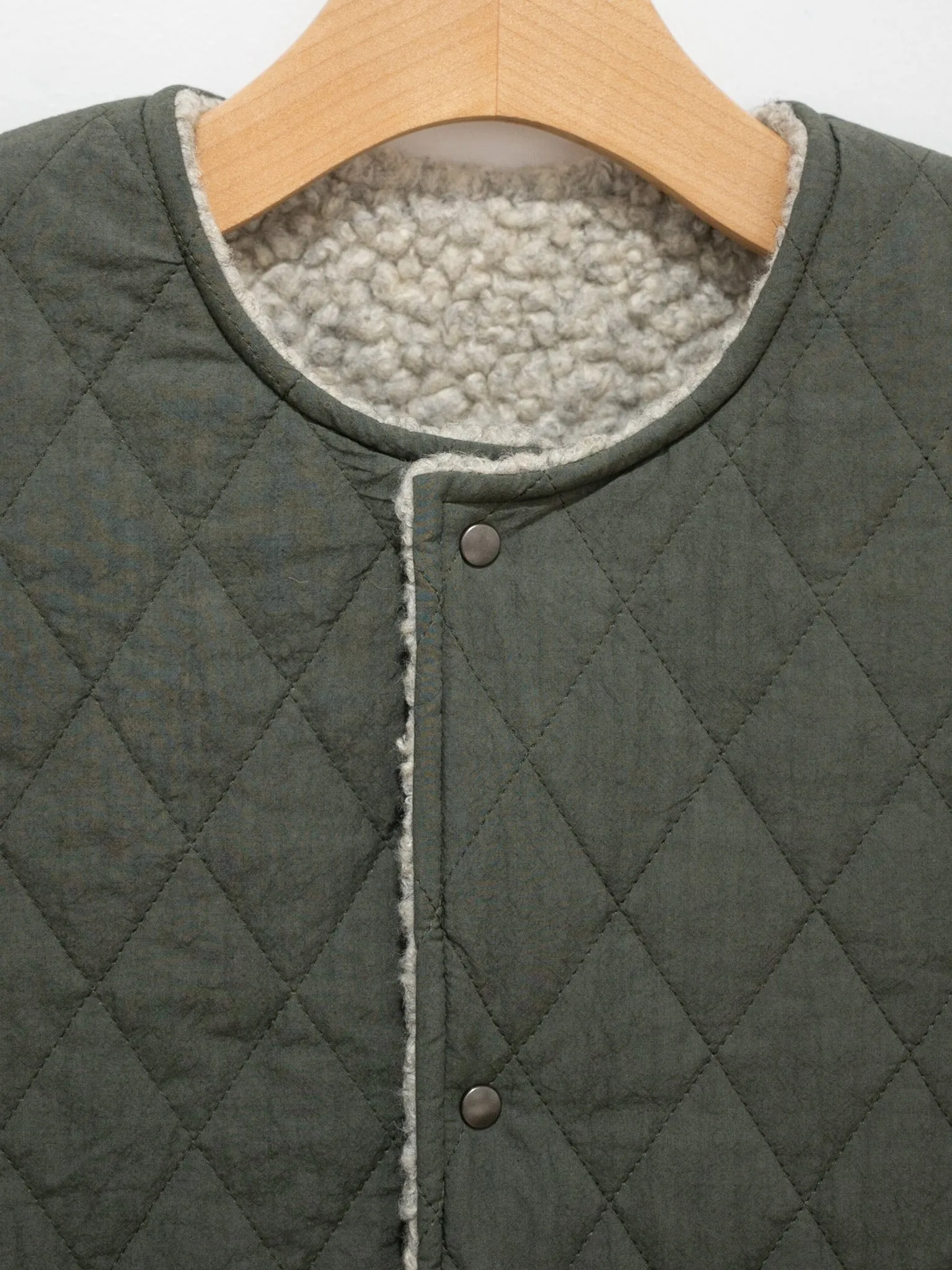 Reversible Boa Vest - Gray/Olive