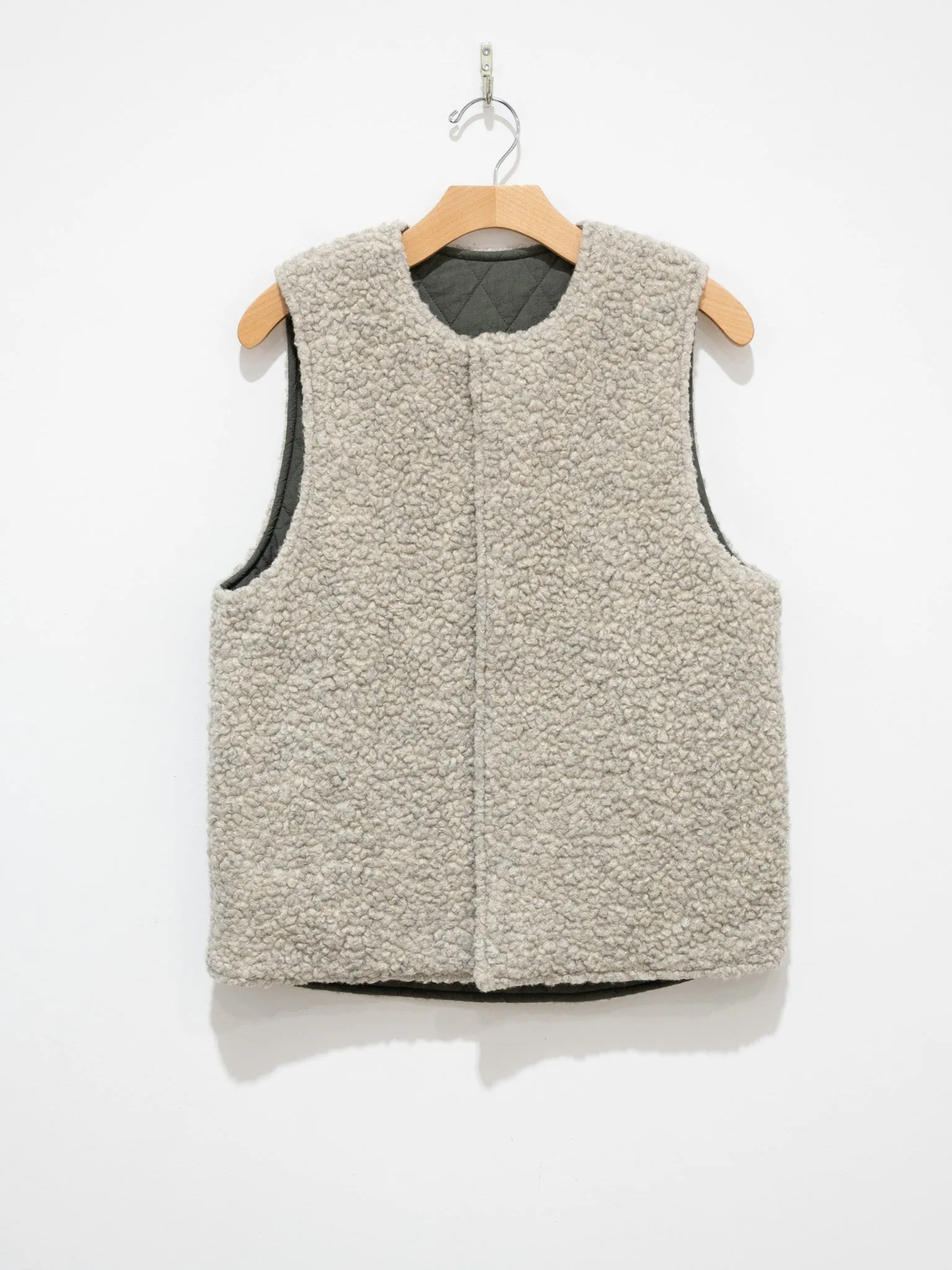Reversible Boa Vest - Gray/Olive