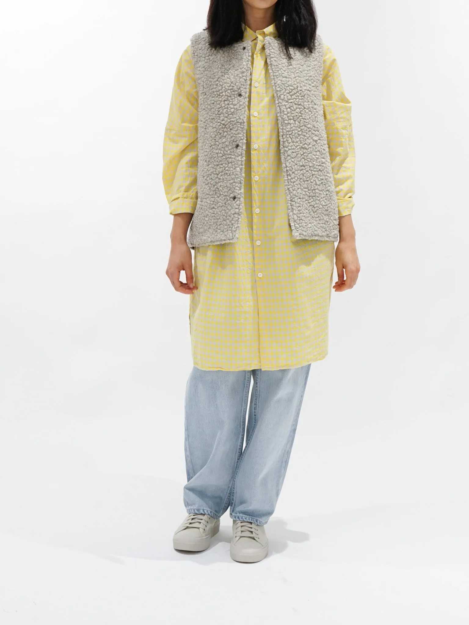 Reversible Boa Vest - Gray/Olive