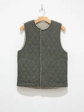 Reversible Boa Vest - Gray/Olive