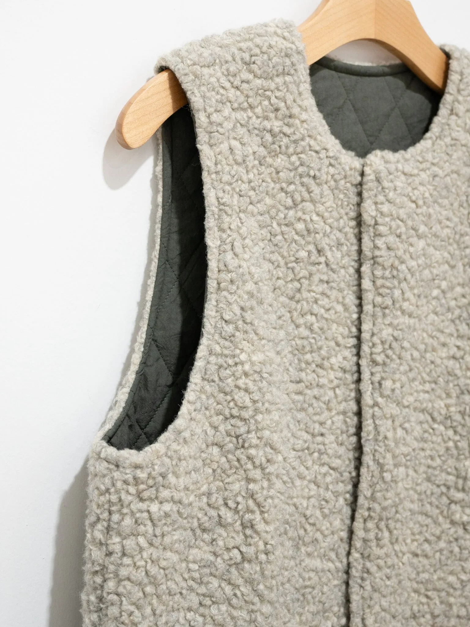 Reversible Boa Vest - Gray/Olive