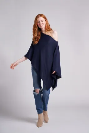 Sailor Navy Eva Lightweight Knit Poncho