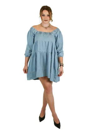 Saints & Hearts Denim Babydoll Dress (S)