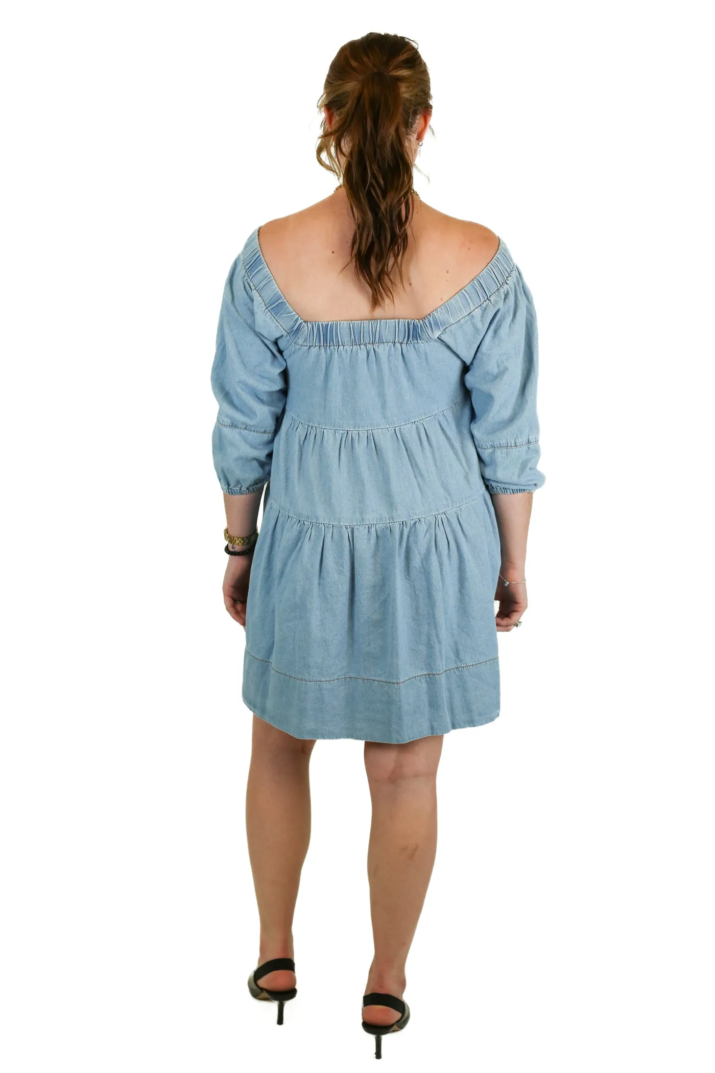Saints & Hearts Denim Babydoll Dress (S)