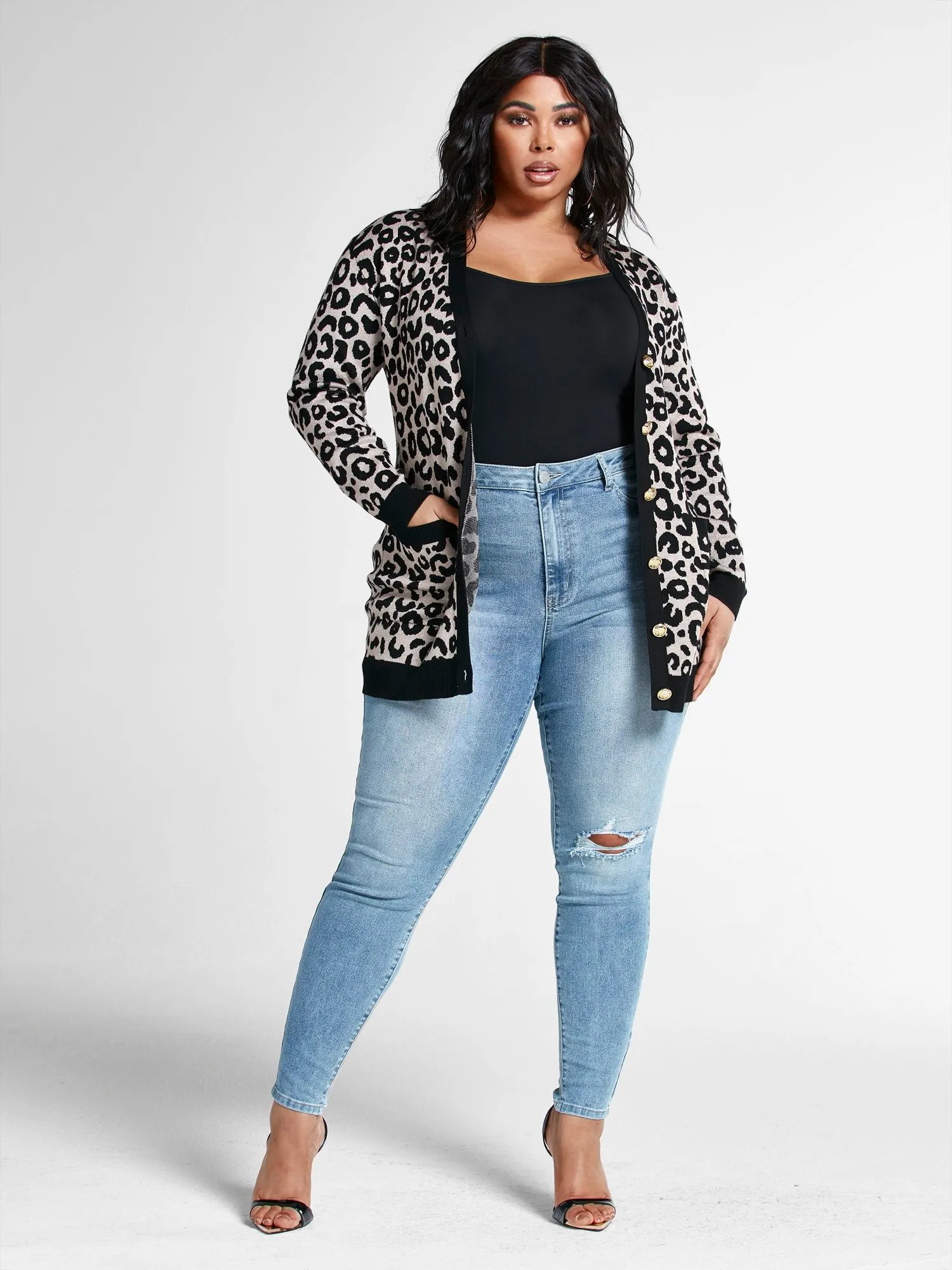 Sandra Leopard Print Button Down Cardigan