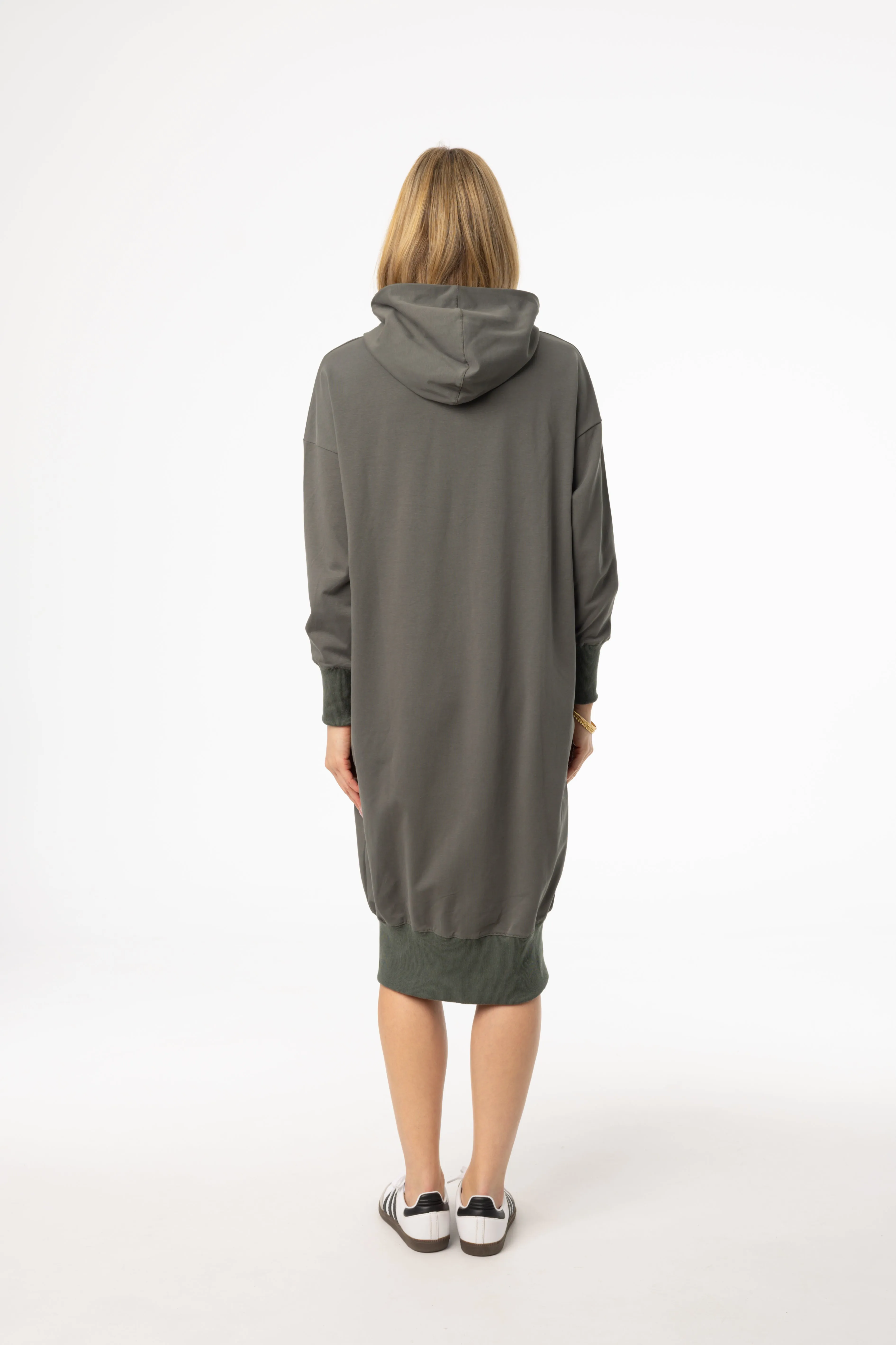 Sea Green Zipper Sweatshirt Dress