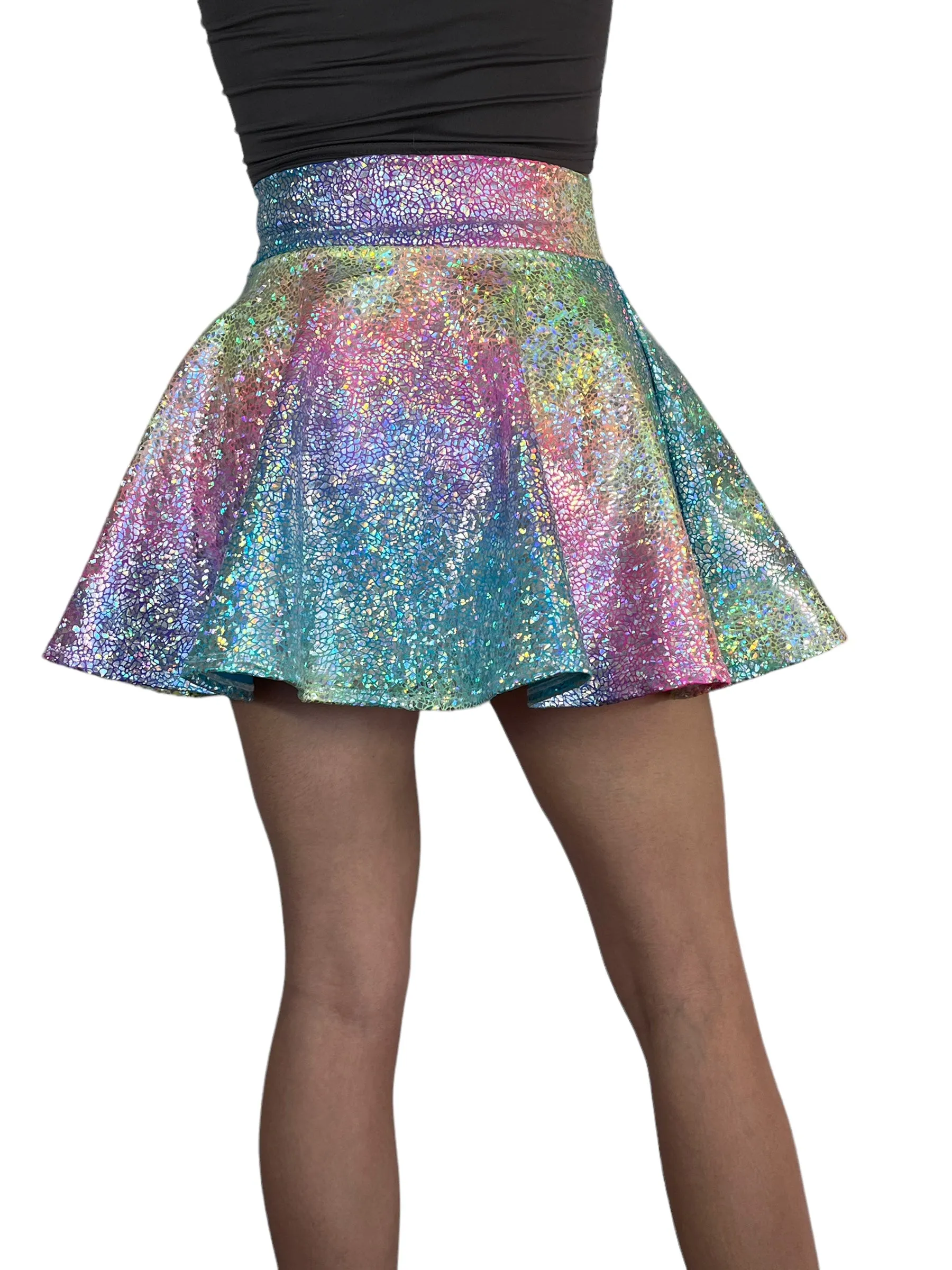 Skater Skirt - Rainbow Avatar Holographic