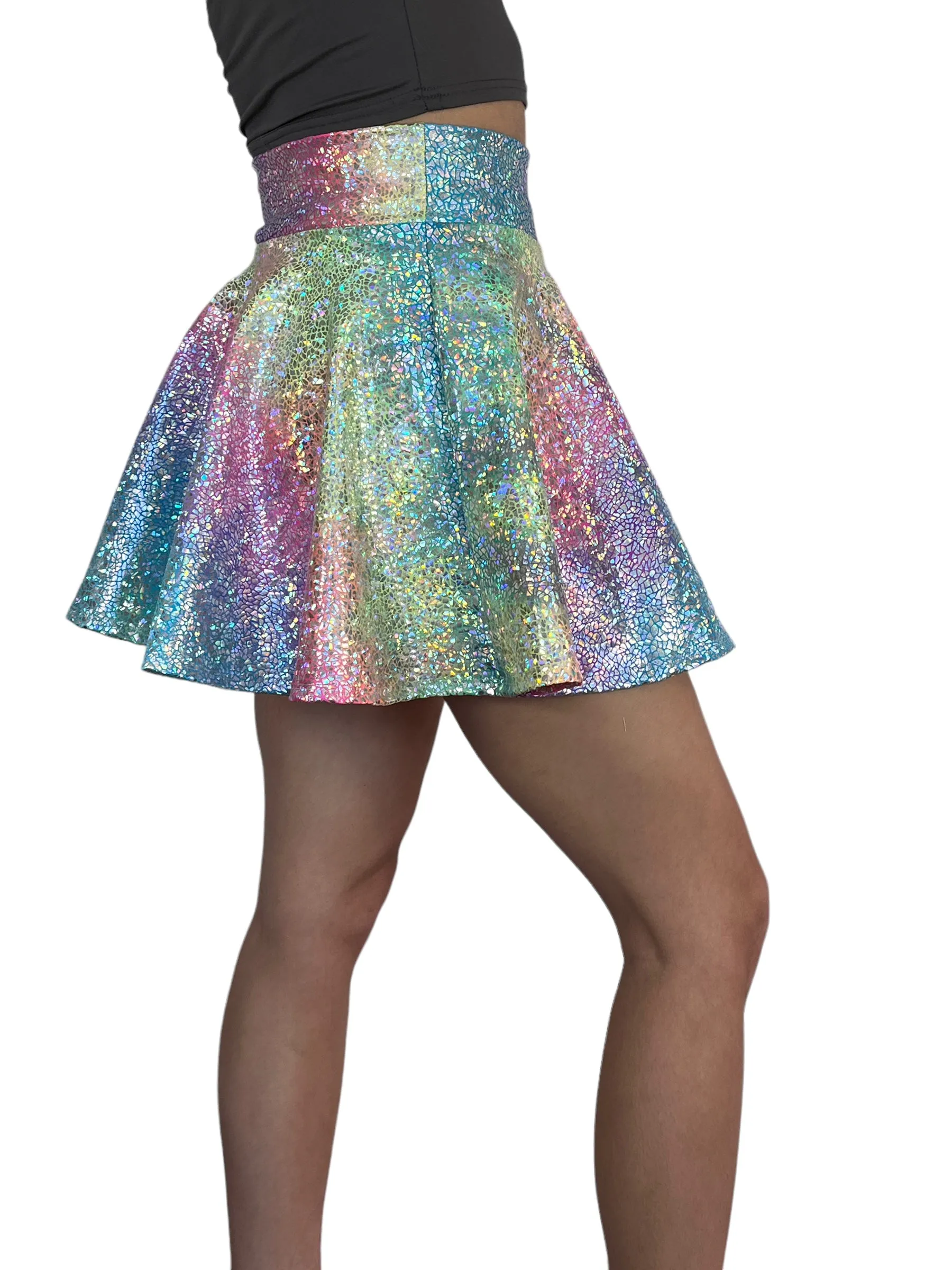 Skater Skirt - Rainbow Avatar Holographic