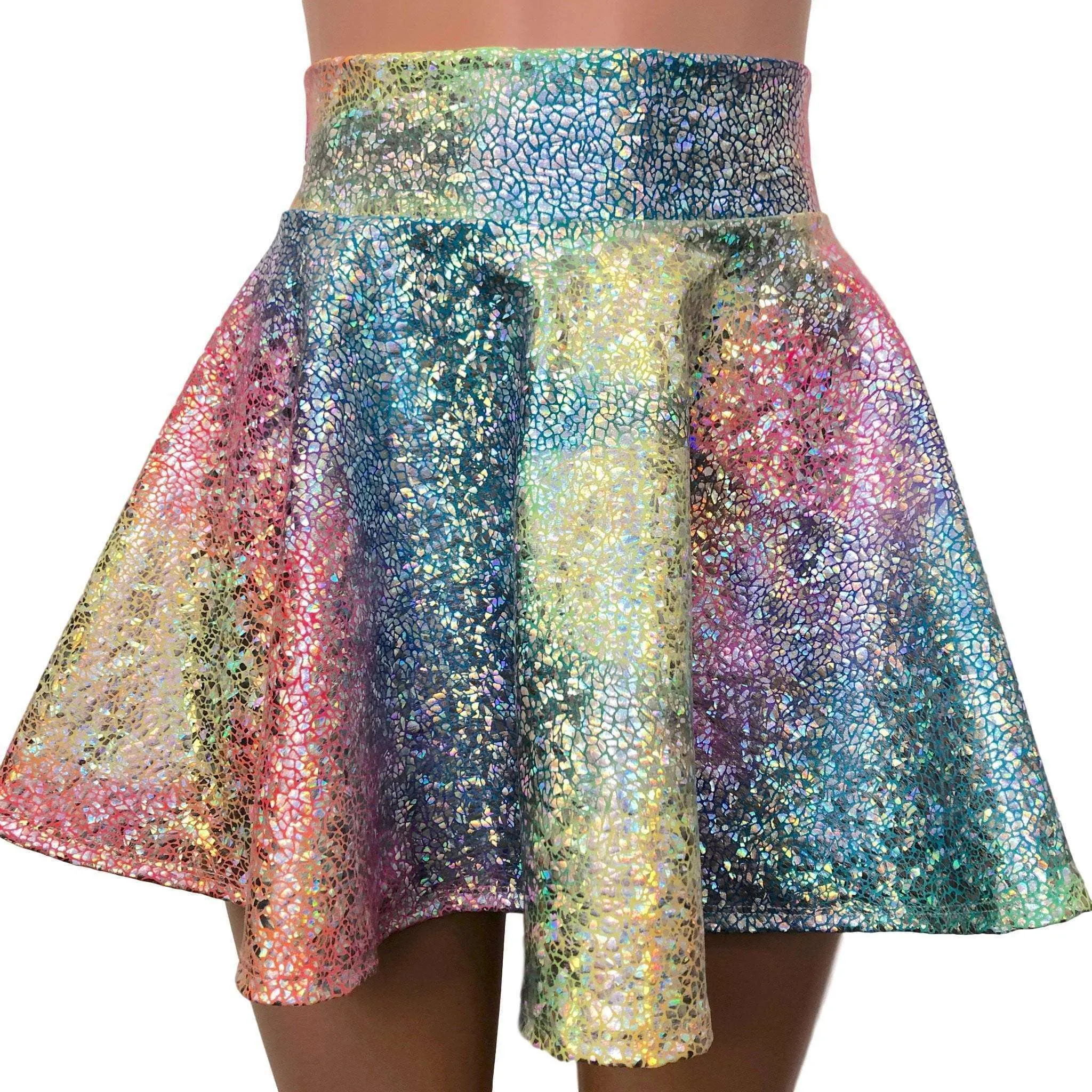 Skater Skirt - Rainbow Avatar Holographic