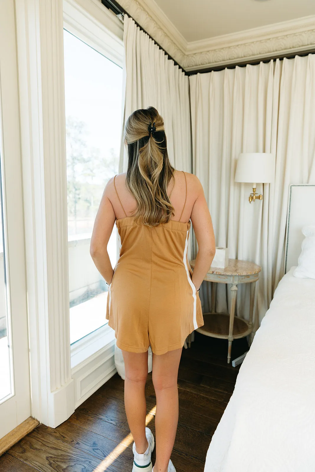 Stay Ahead Romper - Sand