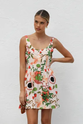 Summer Printed Button Cami Mini Dress