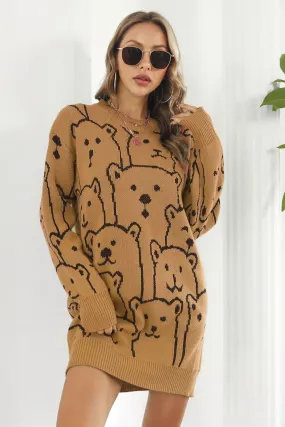 Sweet Bear Lady Sweater Dress