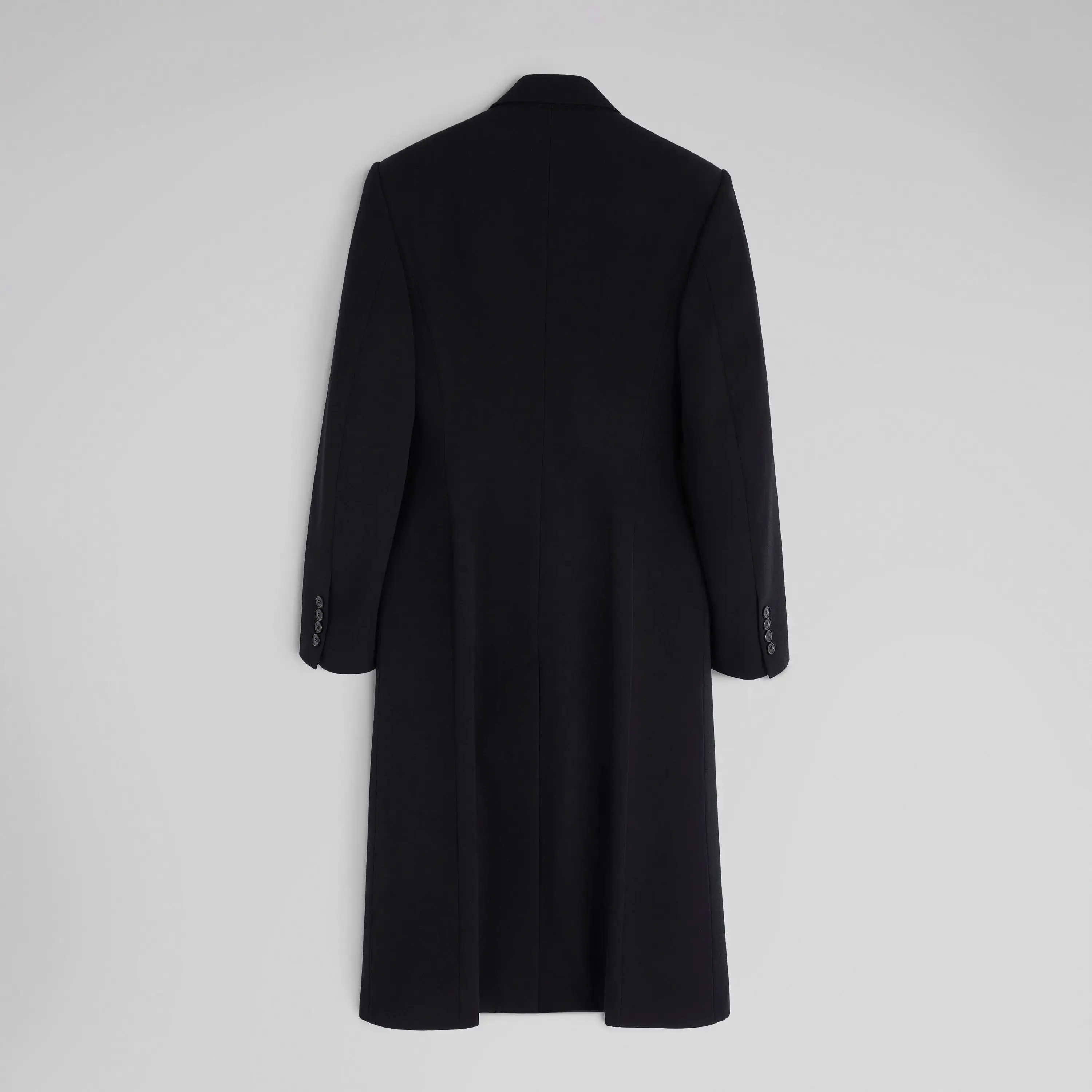 TAILORED COAT WITH DROPPED WAIST | black wool