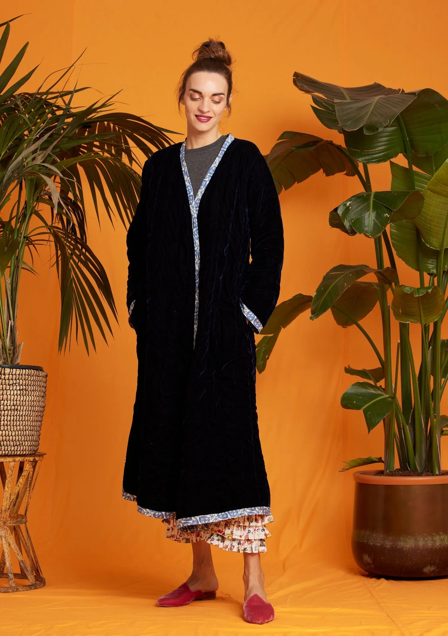 Tatiana Jacket Navy Velvet Sweetheart