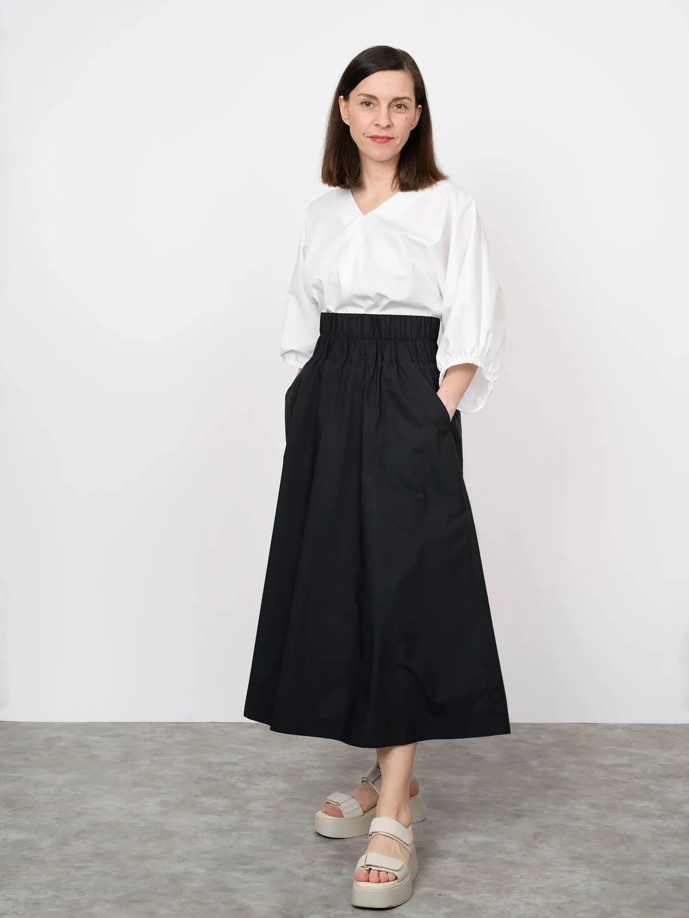 THE ASSEMBLY LINE • Elastic Waist Maxi Skirt Sewing Pattern (XS - L)