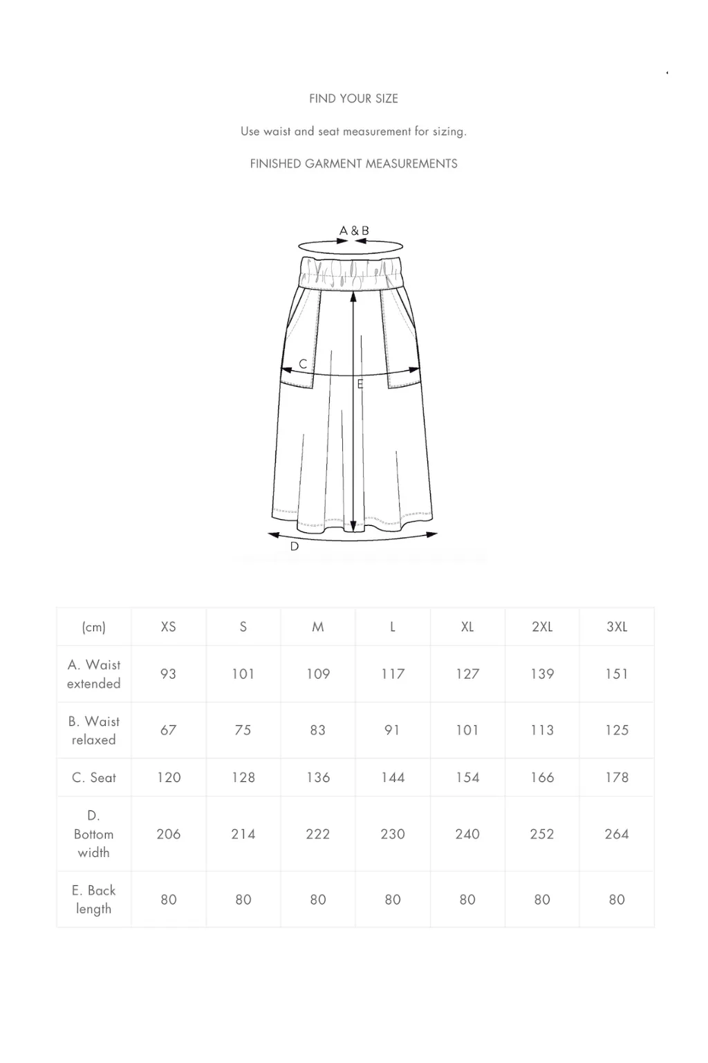THE ASSEMBLY LINE • Elastic Waist Maxi Skirt Sewing Pattern (XS - L)