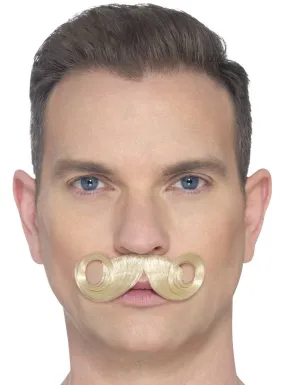 The Imperial Deluxe Blonde Curled Stick On Moustache