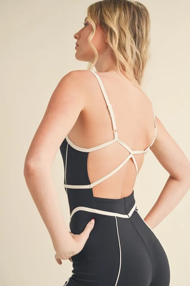 Trim Detailing Active Romper