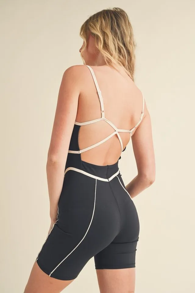 Trim Detailing Active Romper