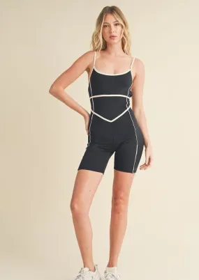 Trim Detailing Active Romper
