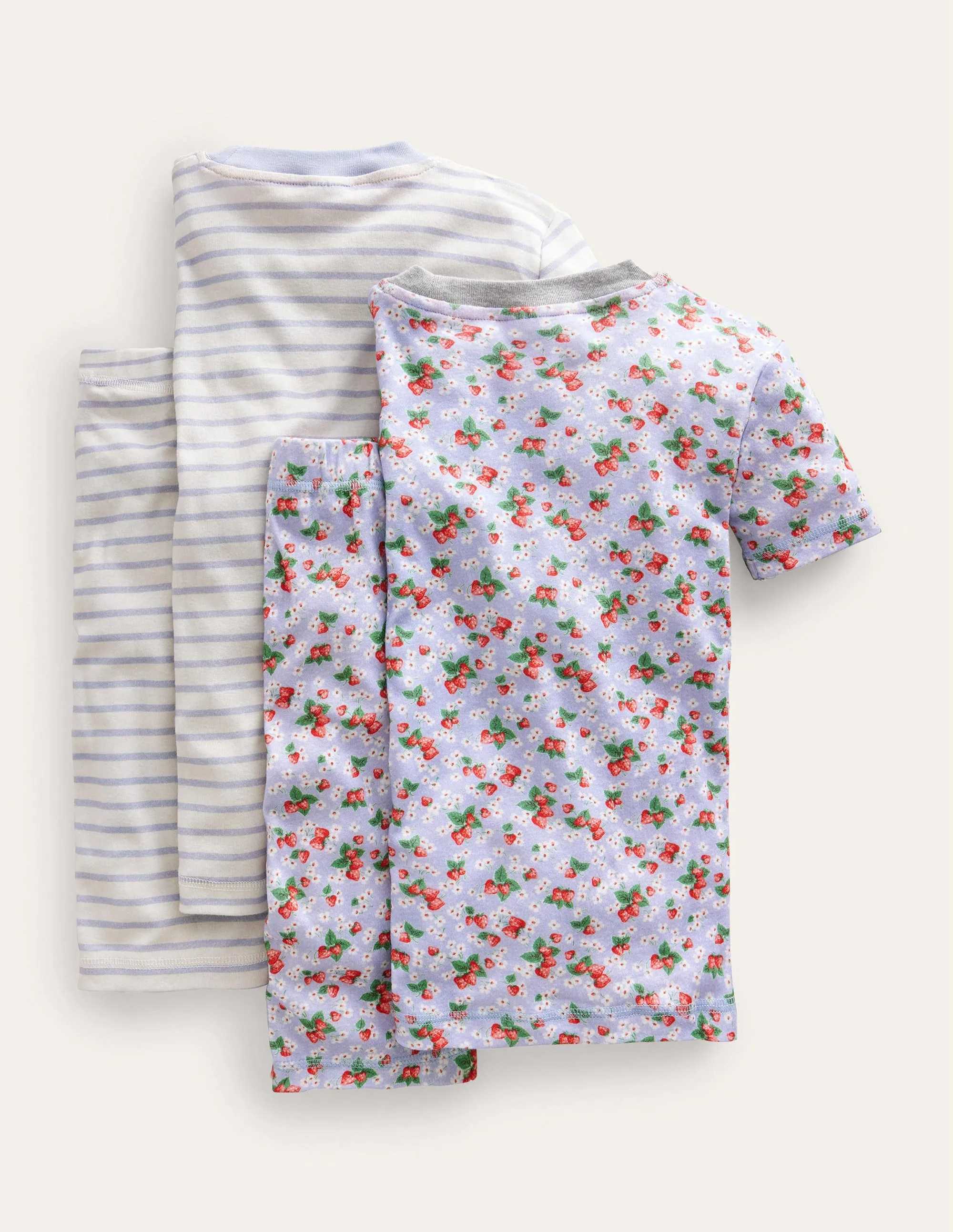 Twin Pack Snug Short Pyjamas-Surf Blue Floral