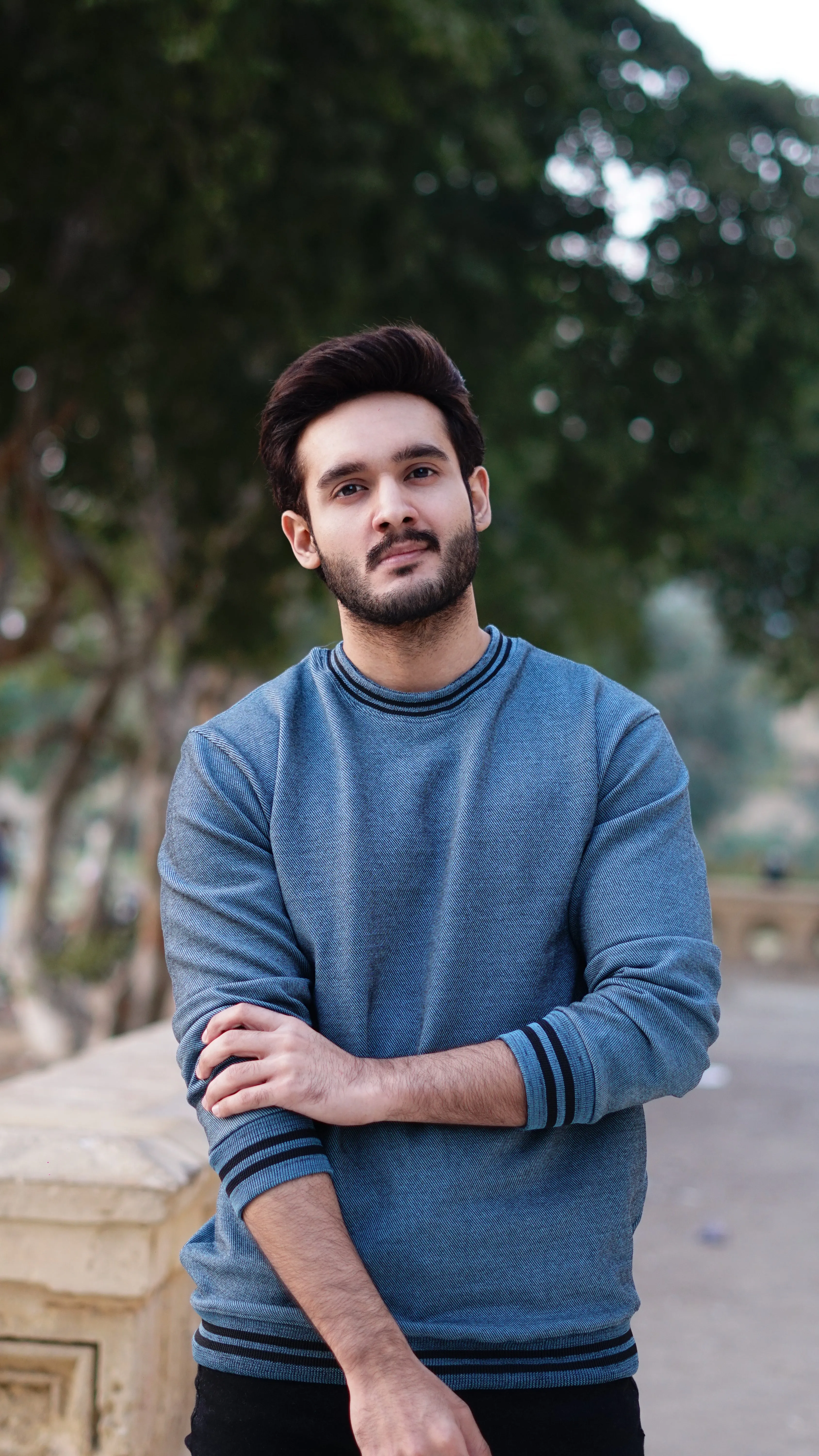 Twist Yarn Sweatshirts - Stylish & Comfortable Melanic Blue | The Divine Shop