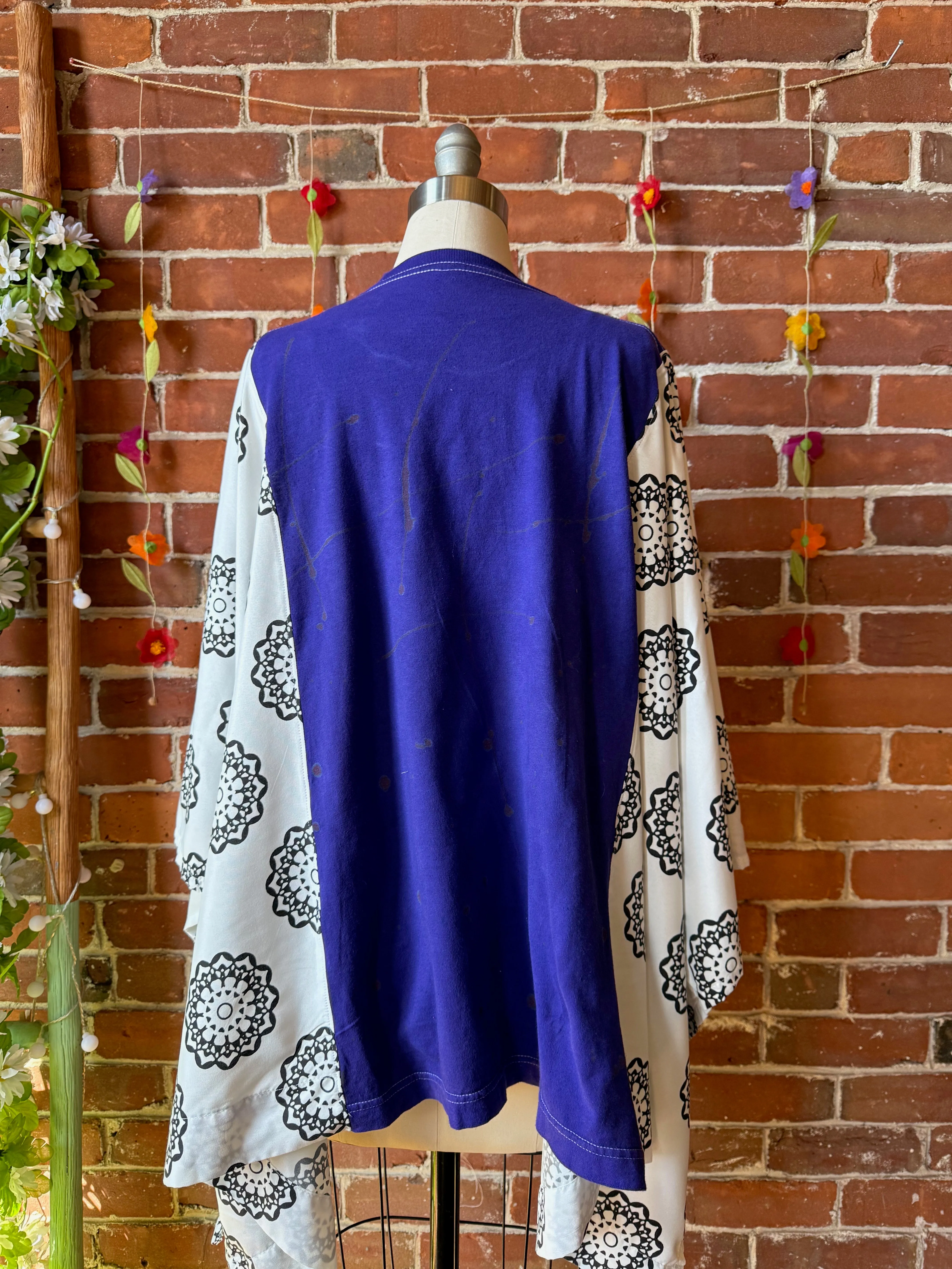 Upcycled Jimi Hendrix Inspired Flowy Poncho Top