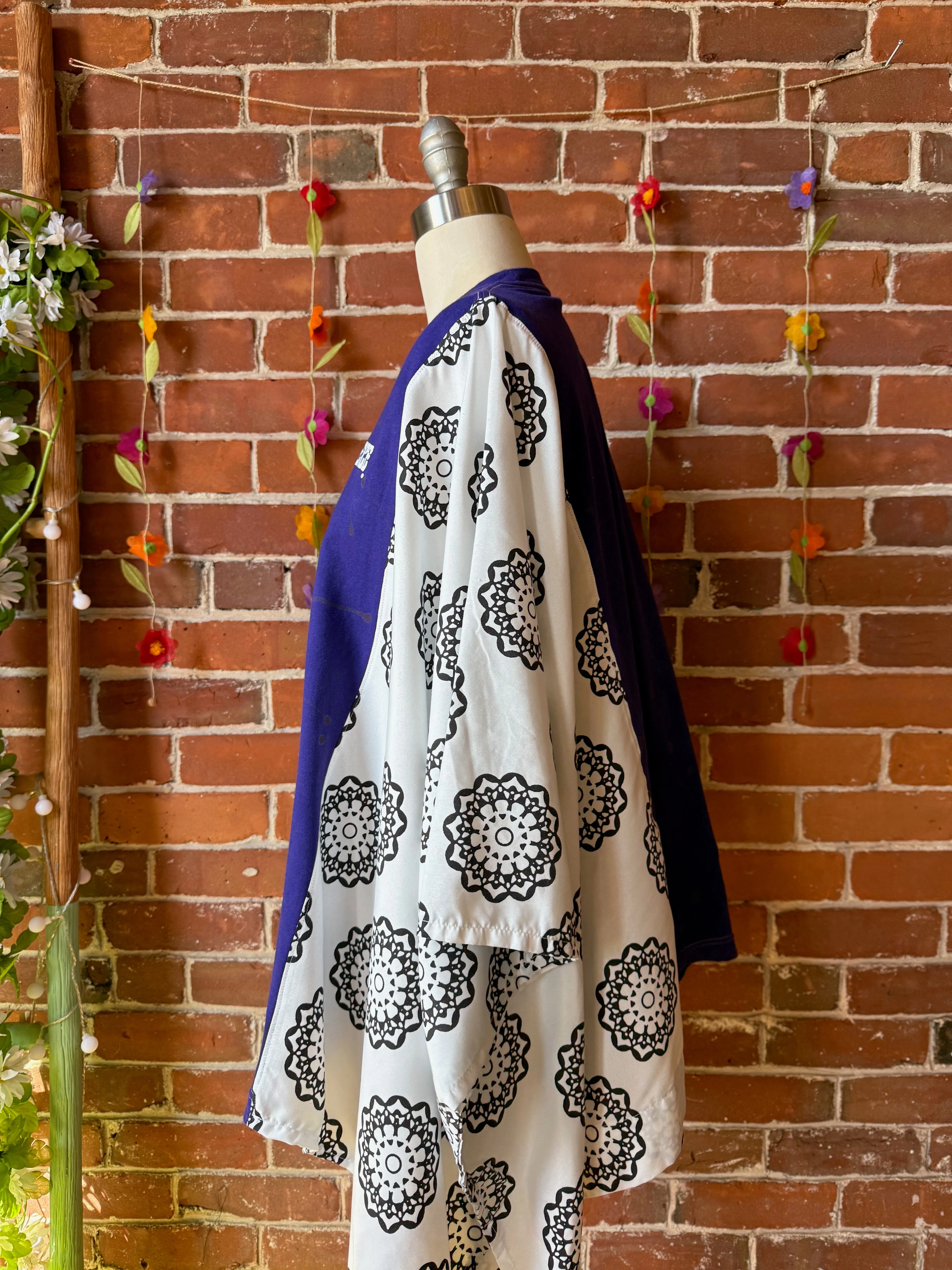 Upcycled Jimi Hendrix Inspired Flowy Poncho Top