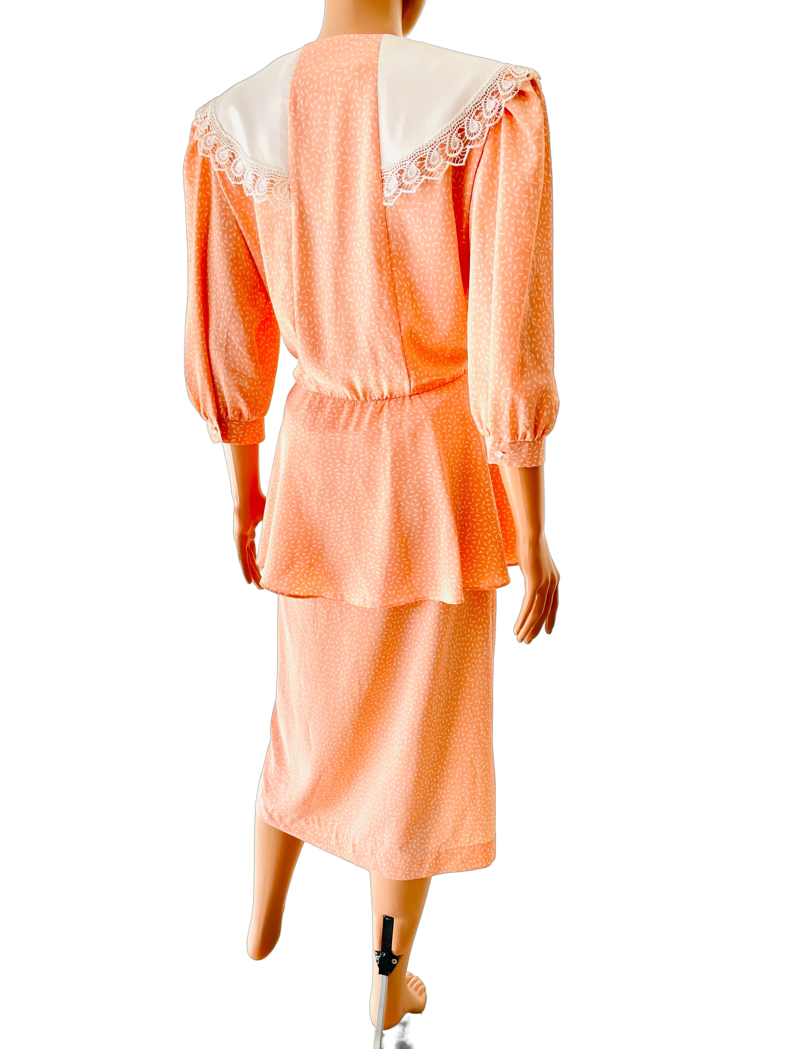 Vintage 1950's Peach Peplum Dress
