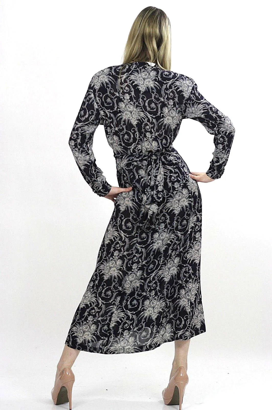 Vintage 90s grunge boho floral maxi party dress