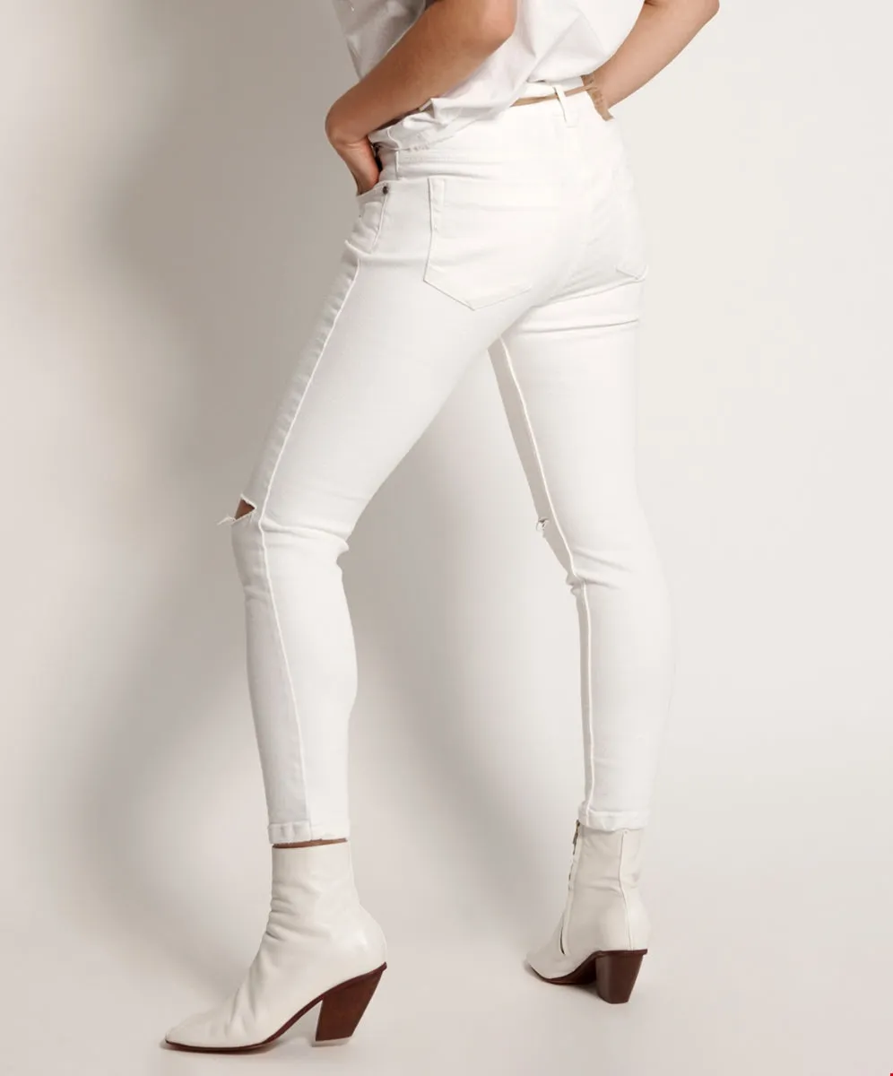 WHITE FREEBIRDS II HIGH WAIST SKINNY JEAN