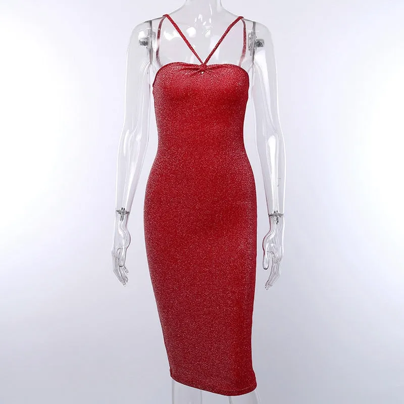 Women's Summer Slim Backless Bodycon Dress